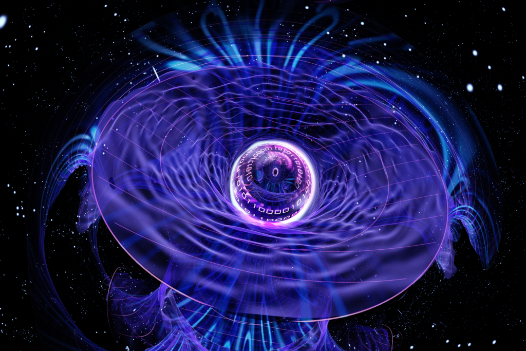 Abstract depiction of the information content in a black hole.